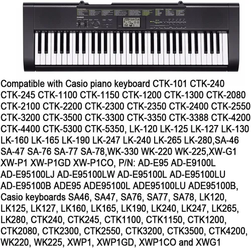 Vista 3 de Adaptador de cargador de fuente de alimentación de 9.5V 1000mAh compatible con teclado Casio LK120 LK240 LK280 SA76 SA77 SA46 CTK101 CTK1200 CTK2100
