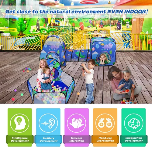 Vista 11 de Tienda de campaña de nave espacial para niños, tienda de juegos para niños con castillo de juguete, regalo para bebés niños y niñas de 3, 4, 5, 6, 7