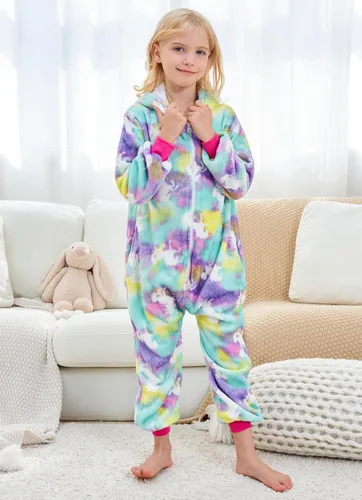 Vista 3 de Pijama de una pieza de unicornio para niños, disfraz de Halloween