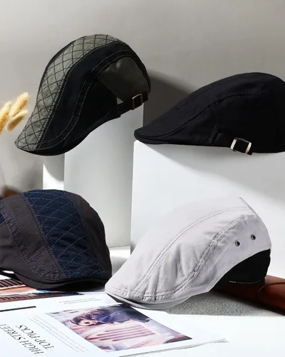 Vista 5 de Zhanmai 4 sombreros de Newsboy para hombre, gorra de verano para hombre, gorra de periódico plana para hombre, gorra de caza de periódicos