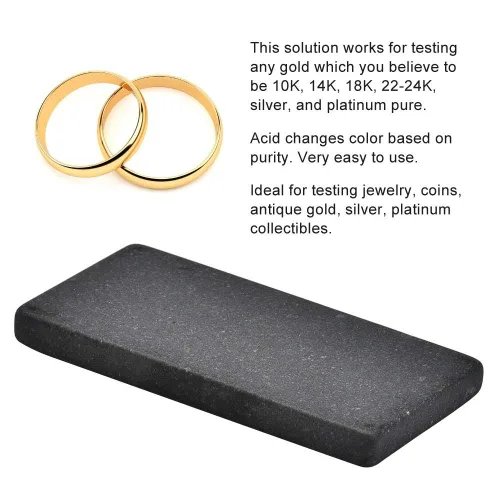 Vista 3 de Piedra de prueba de oro, herramienta de prueba de oro de joyería, piedra de detección de oro portátil Touchstone para prueba de oro, examen de oro