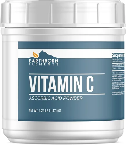 Vista 5 de Earthborn Elements Vitamina C en polvo (2 libras), ácido ascórbico, suplemento y limpiador