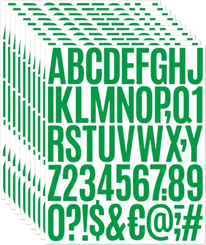 Vista 13 de 10 hojas de 500 calcomanías de letras de vinilo, autoadhesivas de números del alfabeto, de 2 pulgadas, impermeables, para buzones, ventanas