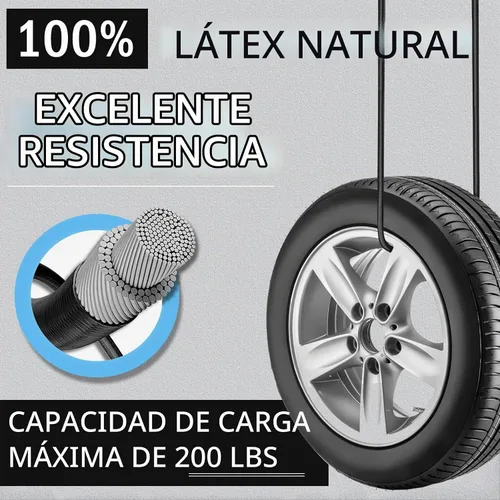 Vista 5 de Cuerdas elásticas ajustables con ganchos de mosquetón que incluyen 12, 24, 48 pulgadas, 8 cuerdas elásticas negras resistentes al aire libre