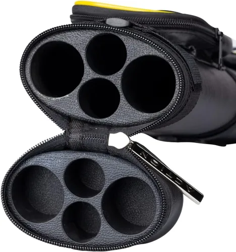Vista 4 de Action Piping ACP22 2x2 Hard Pool Cue Case Negro con azul (black with Blue Piping)