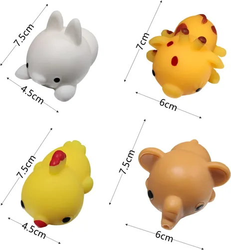 Vista 7 de Giant Mochi Squishy Paquete de 8 adorables animales suaves y esponjosos, juguete para aliviar el estrés, recuerdo de fiesta para niños
