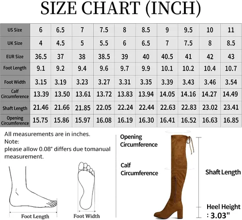 Vista 3 de Vepose Botas de gamuza 991 para mujer, por encima de la rodilla, veganas, 3.03 pulgadas, tacones gruesos, cremallera lateral, zapatos de apertura