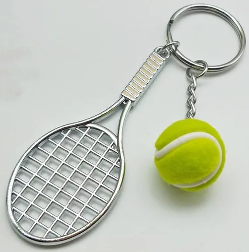 Vista 5 de Mini llavero lindo de fútbol, bolos, tenis, béisbol para hombres, mujeres, niños y niñas
