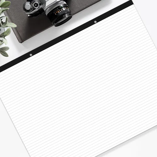 Vista 6 de Yaridar Bloc de papel rayado grande - Bloc de notas a rayas de 22 x 17 pulgadas, 50 hojas/100 páginas, bloc de notas de papel blanco de 3.53 oz/m²