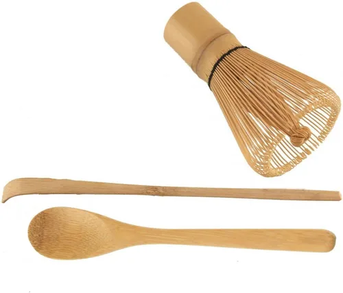 Vista 5 de JapanBargain, Juego de batidor de matcha, cazen de bambú japonés, juego de cuchara y cuchara de té Chashaku, herramientas tradicionales de ceremonia