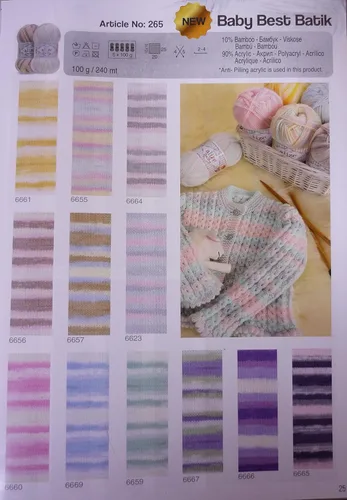 Vista 8 de 90% acrílico suave lana 10% hilo de bambú para tejer a mano Alize Baby Best Batik Crochet Lace Bordado Arte Artesanía Kit de costura Baby Blanket