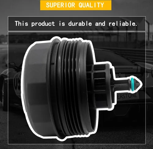 Vista 4 de Tapa de la carcasa del filtro de aceite 11427525334 compatible con BMW 323I 525I 128I 325XI 328XI 330XI 335XI 525XI 528XI 530XI 535XI 740LI X3 X5 X6