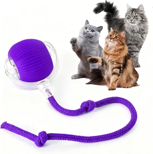 Vista 10 de Rocfish Juguetes interactivos para gatos de interior, bola de persecución automática inteligente para gatos (Naranja-N) Smart Automatic Cat Chase