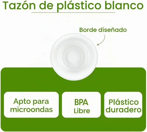 Vista 6 de PLASTICPRO 100 piezas de cuencos de plástico blanco de 5 oz de calidad premium, platos ligeros desechables, cuencos pequeños de plástico