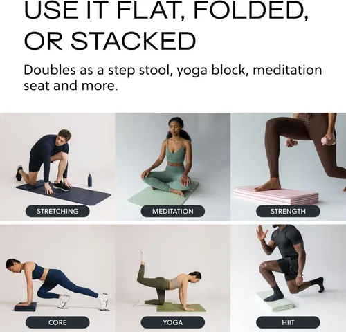 Vista 5 de Stakt La esterilla plegable original de yoga, tapete premium de fitness y multiusos con superficie antideslizante, portátil y ligera