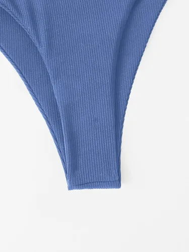 Vista 3 de Verdusa - Traje de baño de 2 piezas para mujer de corte alto parte de abajo triangular para nadar