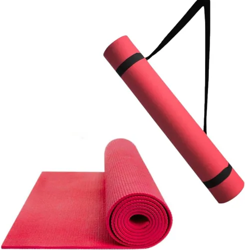Vista 6 de Tapete de yoga grueso para ejercicio y pilates, tapete de yoga antideslizante con correa, tapete de gimnasio extra ancho para el hogar, tapete