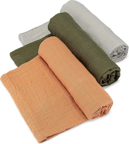 Vista 13 de Parker Mantas Envolventes para Bebé - Paquete de 3 Mantas Envolventes de Muselina 100% Algodón para Bebés Niñas - Conjunto Blossom Lightweight