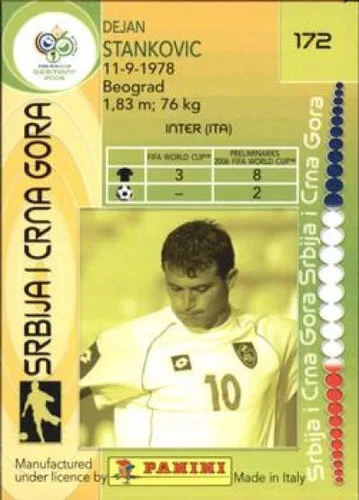 Vista 2 de 2006 Panini World Cup #172 Dejan Stankovic Srbija/Crna Gora Copa Mundial Oficial de la FIFA Fútbol en estado Raw (NM o mejor)