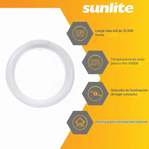 Vista 3 de Sunlite - Lámparas fluorescentes circulares 4100K Blanco fresco