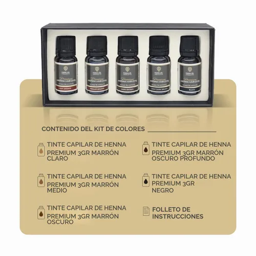 Vista 2 de Parallel Products Kit de color de henna - Tinte profesional para el cabello y retoque de raíces, mini colección de 0.11 oz para cobertura de canas