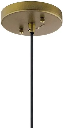 Vista 6 de Kichler Avery 9.75" 1 Luz Mini Colgante con Vidrio Semillado Transparente en Bronce Oldee®
