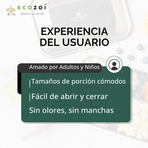 Vista 8 de ecozoi - Lonchera Bento de acero inoxidable con 5 compartimentos para adultos y niños, recipiente de metal a prueba de fugas de 50 onzas con taza