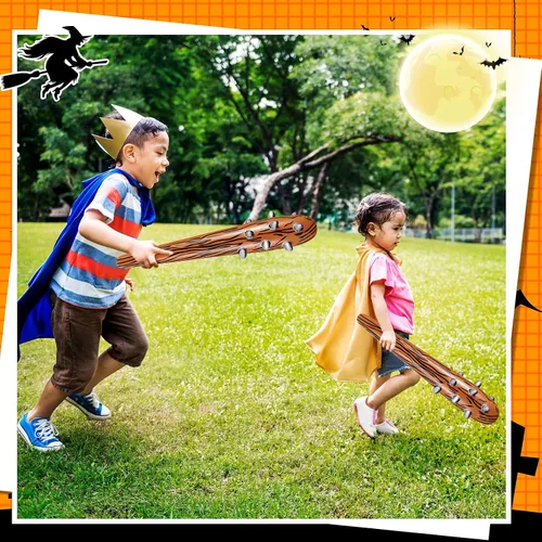 Vista 5 de Aoriher Accesorios inflables de disfraces de Halloween para club de cavernícolas, murciélagos y cavernícolas inflables para niños, disfraz elegante