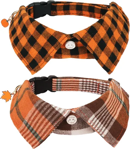 Vista 7 de ADOGGYGO Collar de Navidad para perro con pajarita, collar ajustable con corbatín para perro, collar de Navidad a cuadros rojos y verdes para perros