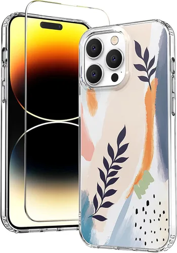 Vista 15 de Funda para iPhone 12 para mujer, [con protector de pantalla] ajuste delgado, diseño floral bohemio, lindo iPhone 12 Pro, patrón que nunca se