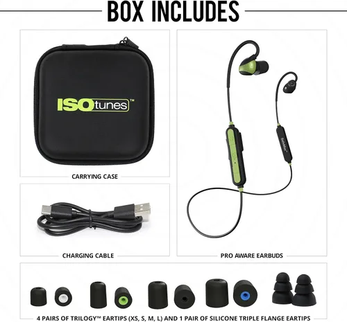 Vista 5 de ISOtunes Pro Aware: protección auditiva Bluetooth, polvo e impermeable, duración de la batería de 10 horas, clasificación de reducción de ruido