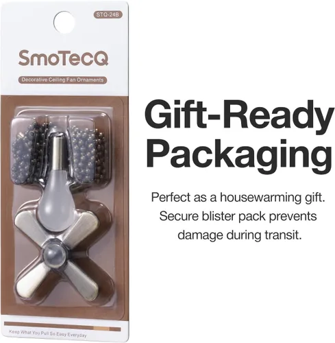 Vista 3 de SmoTecQ Extensor de cadena de ventilador de techo ultra largo, integrado con bombilla decorativa de vidrio esmerilado y cable de ventilador