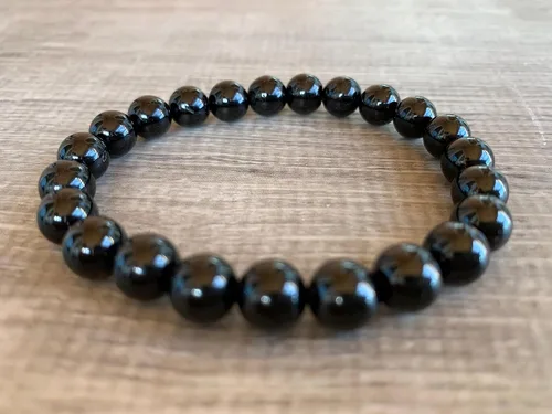 Vista 5 de GAF TREASURES Pulsera de cuentas de cristal, pulsera de piedras preciosas elásticas auténticas, cristales curativos, regalo para hombres y mujeres
