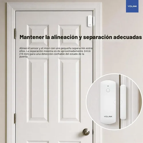Vista 5 de YoLink Sensor inteligente de puerta y ventana LoRa: alcance al aire libre de hasta 1/4 de milla, recordatorios de puerta dejada abierta, hasta 5