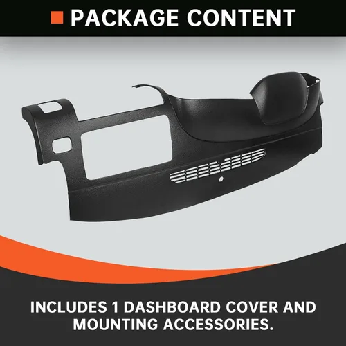 Vista 6 de Kojem Cubierta de tablero compatible con Chevy Silverado LS LT WT GMC Sierra SL SLE WT 2007-2013 con doble guantera, color negro