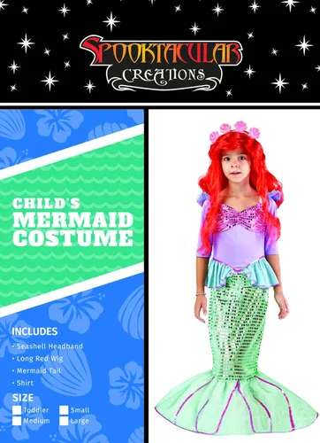 Vista 6 de Spooktacular Creations Girls Mermaid Costume Kids Mermaid Princess Costume for Halloween Dress Up