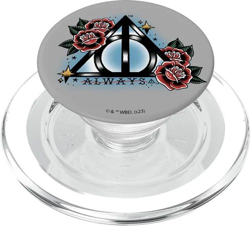 Vista 8 de Harry Potter Always Deathly Hallows Símbolo floral Retrato PopSockets intercambiables PopGrip