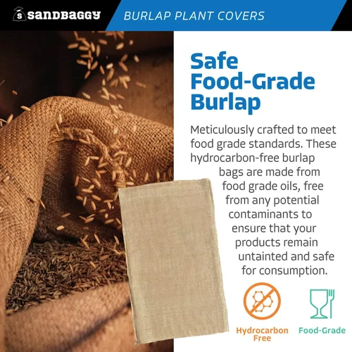 Vista 9 de Sandbaggy Bolsas de arpillera de 24 x 40 pulgadas, tela de protección contra heladas y congelación para árboles, arbustos y plantas al aire libre