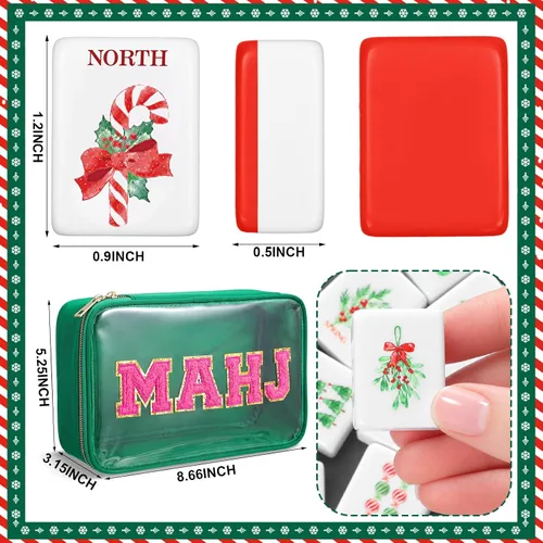Vista 3 de Soulchen American Mahjong - Juego de 166 azulejos, diseño de acuarela