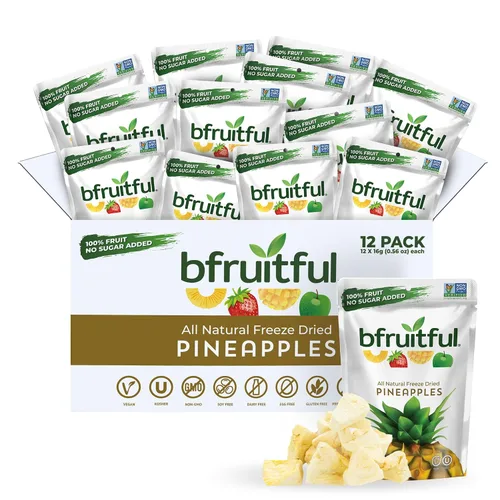 Vista 14 de bfruitful Manzana liofilizada + canela, sin azúcar añadido, paquete de bocadillos de frutas liofilizadas o para niños y adultos, bocadillos