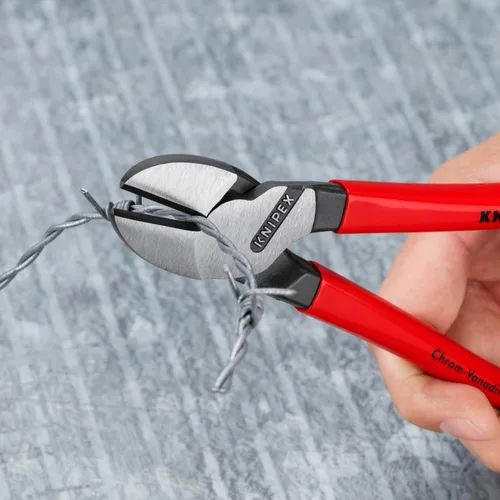 Vista 7 de KNIPEX Tools 00 20 08 US1 - Juego de herramientas de 3 piezas de alicates de nariz larga, diagonal y alicates de cocodrilo, color rojo