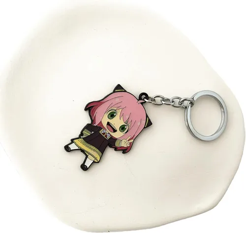 Vista 4 de DEZHAN Anime Cartoon SP FAMILY Keychain, Metal Cute Key Chain for Girls Women and Men
