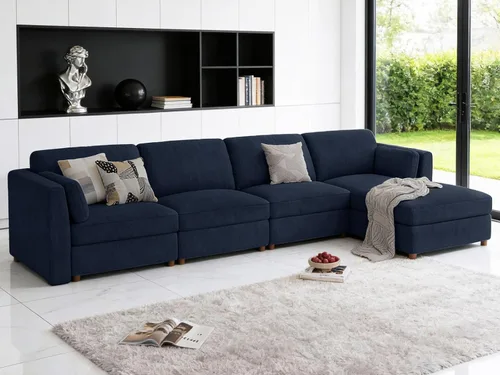 Vista 55 de CUGOAO Sofá biplaza extragrande de 83.5 pulgadas, sofás para sala de estar, sofá nube de felpilla de asiento profundo, sofá modular seccional, funda