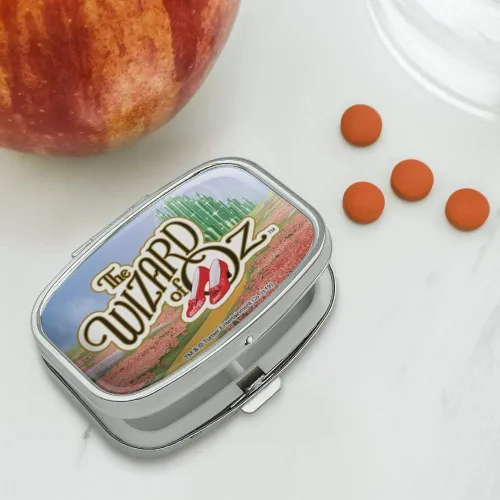Vista 2 de El mago de Oz Ruby Slippers Logo Rectángulo Pastillero Baratija Caja de Regalo