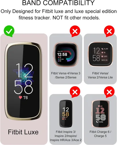 Vista 3 de Paquete de 3 correas compatibles con Fitbit Luxe para mujer, de silicona suave, con grabado floral, correa deportiva de diente de león, repuesto