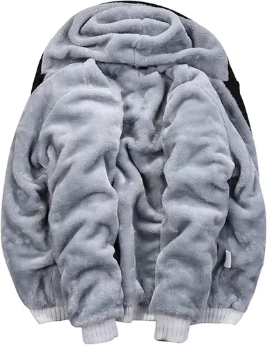 Vista 2 de MANLUODANNI Sudaderas con capucha para hombre, de lana gruesa, abrigada, para invierno