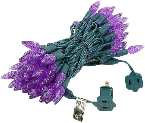 Vista 5 de Novelty Lights - Mini juego de 70 luces C6 LED de Navidad, serie de luces de grado comercial para exteriores, cable verde, 24 pies