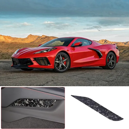 Vista 9 de Adhesivo lateral para panel de palanca de cambios de control compatible con Corvette C8 Stingray 2020-2023, fibra de carbono suave, 1 pieza C8