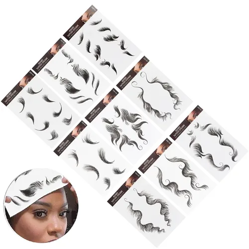 Vista 2 de Calcomanías para el cabello para mujer, calcomanías realistas de flequillo para línea de cabello alta y peinados de moda, calcomanía de línea