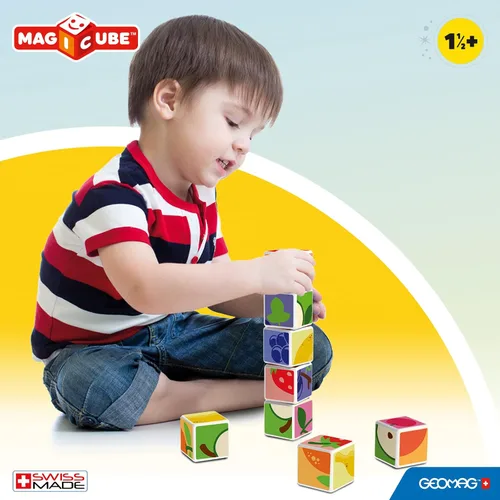 Vista 7 de Geomag MagiCube - Cubos magnéticos apilables para construcción, frutas y animales